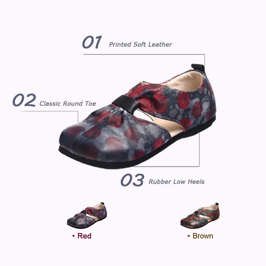 Vintage Printed Hollow Out Women Shoes