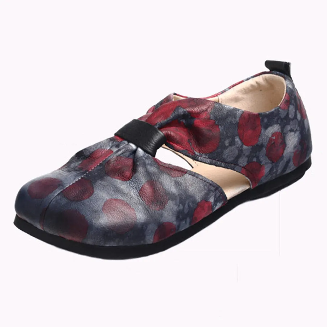 Vintage Printed Hollow Out Women Shoes