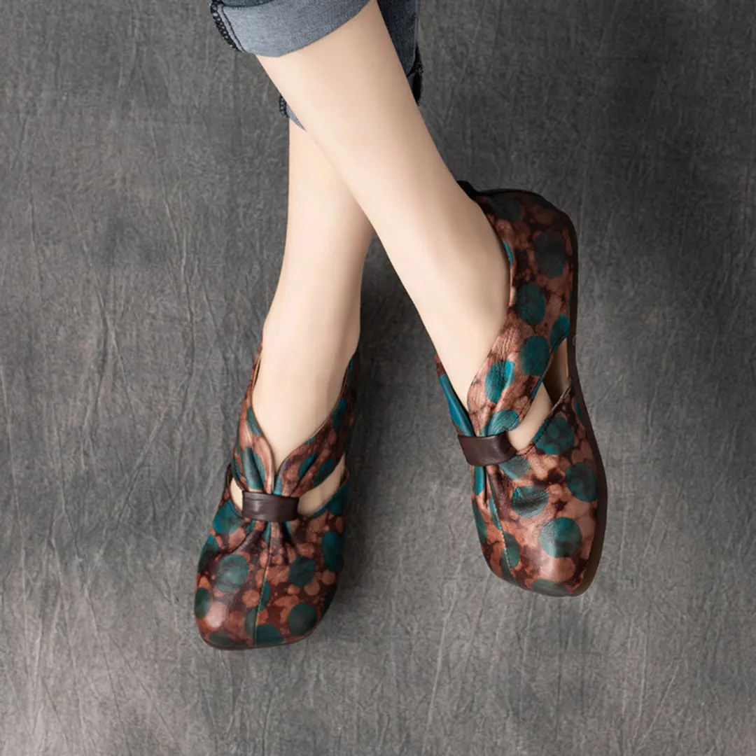 Vintage Printed Hollow Out Women Shoes