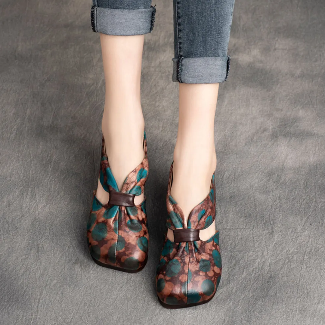 Vintage Printed Hollow Out Women Shoes