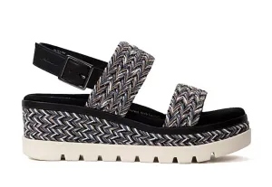 WOMEN'S JAMBU DESTINY SANDAL WEDGE | BLACK MULTI