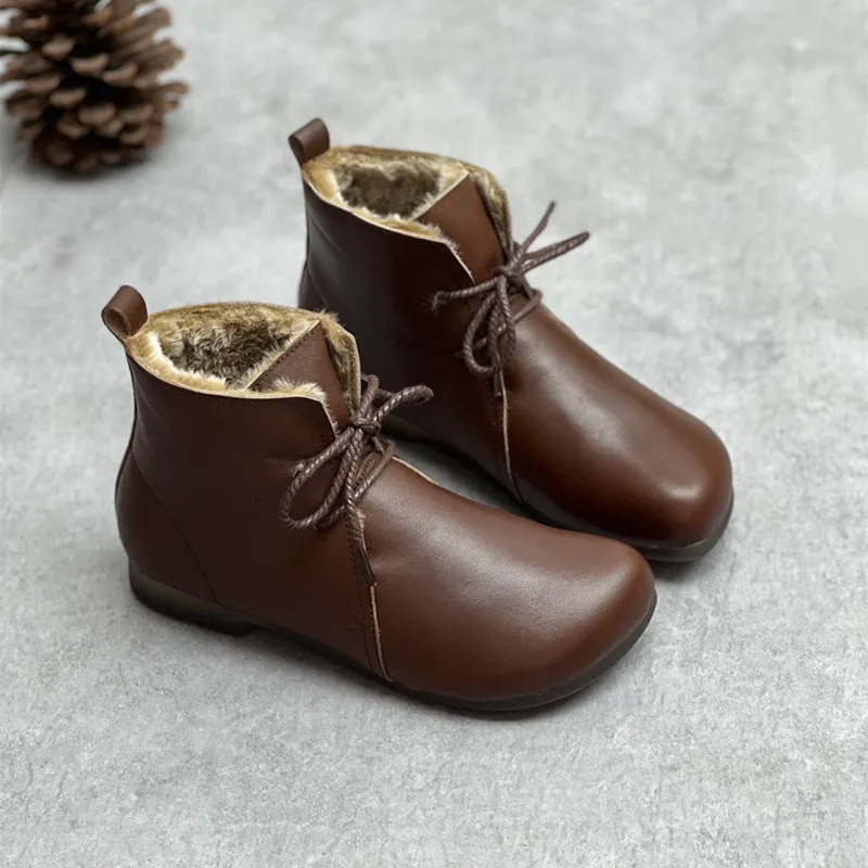 Women's Winter Thick Plush Handmade Retro Boots