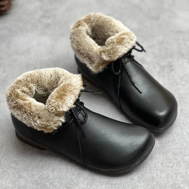 Women's Winter Thick Plush Handmade Retro Boots